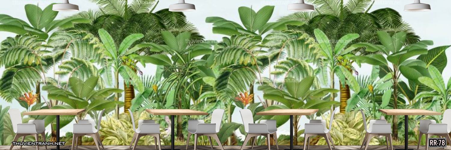 Tranh dán tường rừng xanh nhiệt đới Tropical RR-78 - Tranh tường mới cập nhật